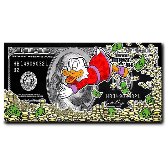 Donald Duck & Dollars: Modern Money Art for Home Decor