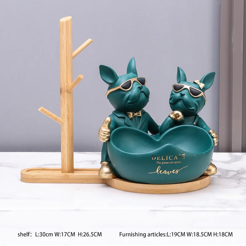 French Bulldog Decor Home Dog Statue Storage Bowl Table Ornaments Anim ...